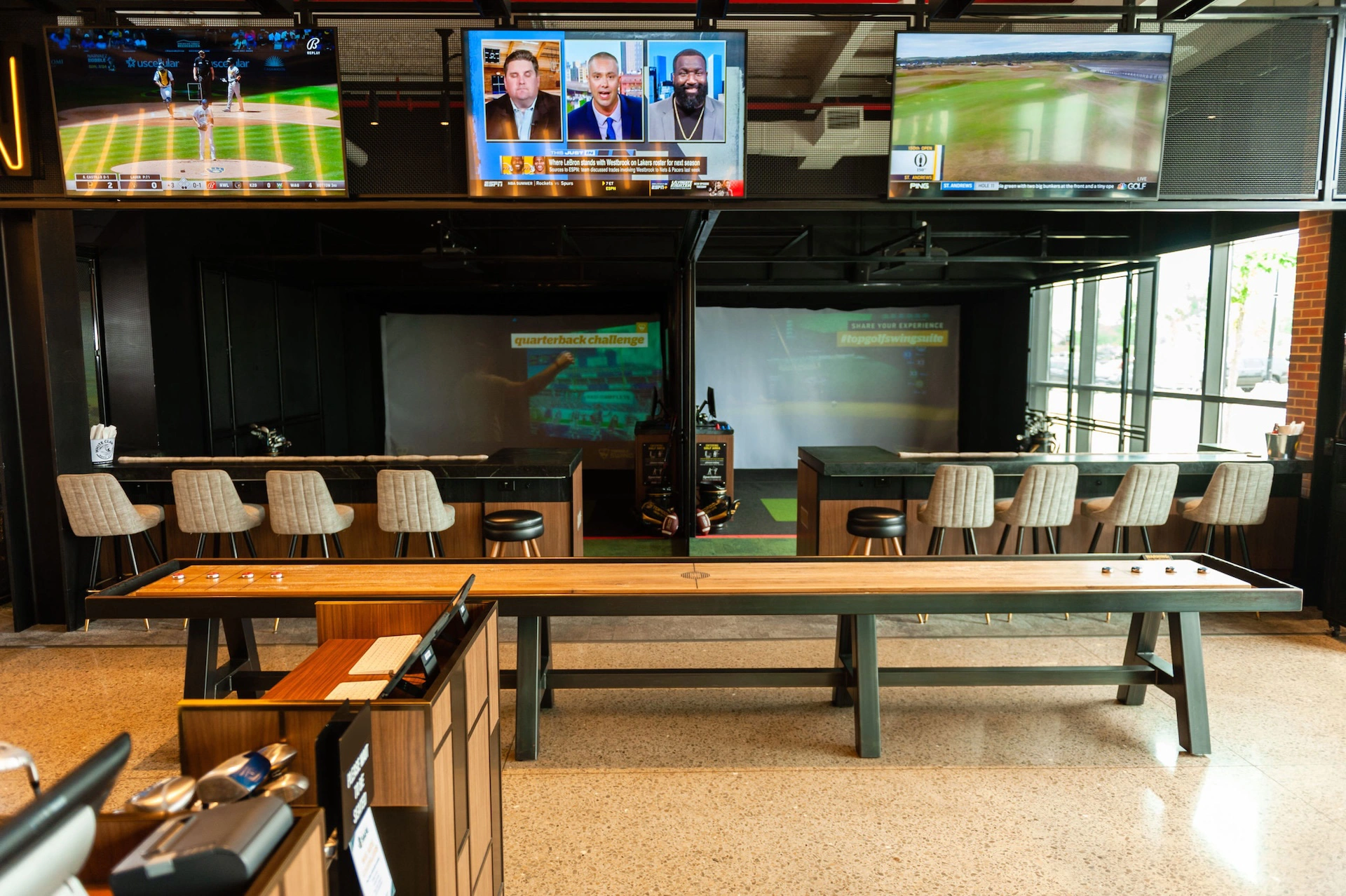 TopGolf Swing Suites inside of Homefield Pub + Social